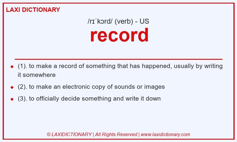 Definition record in American English