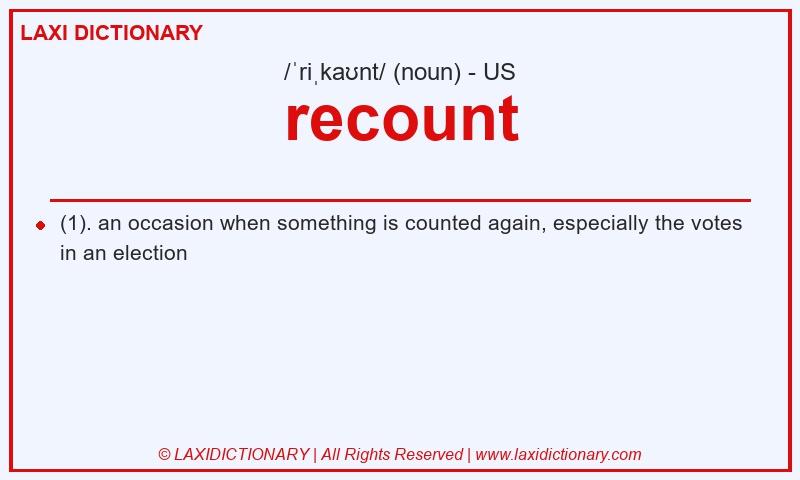 Definition recount in American English