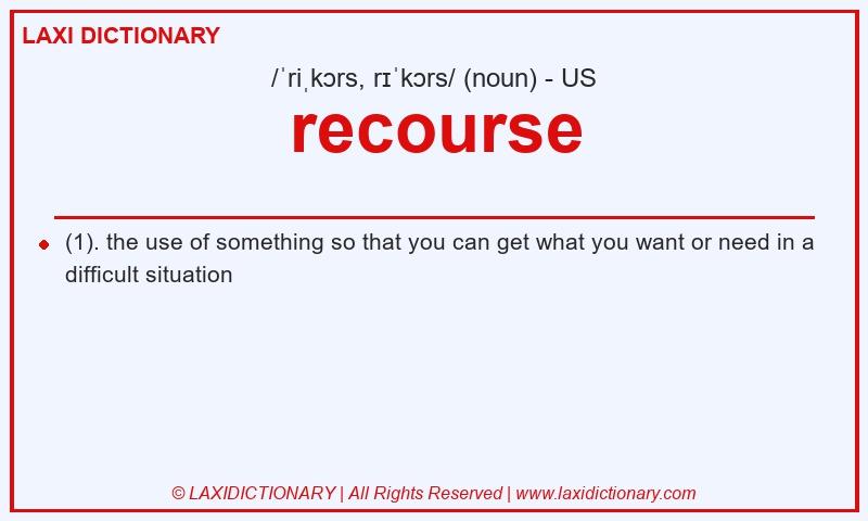 Definition recourse in American English