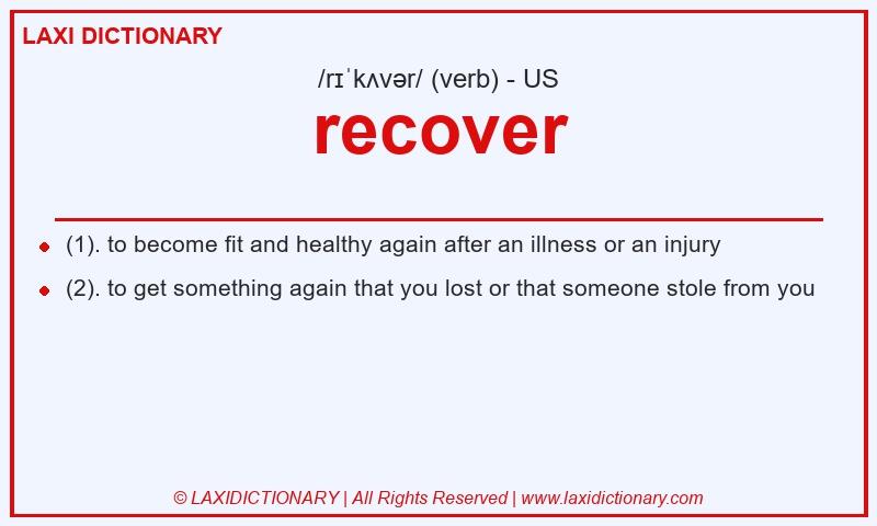 Definition recover in American English