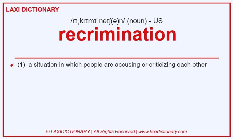 Definition recrimination in American English