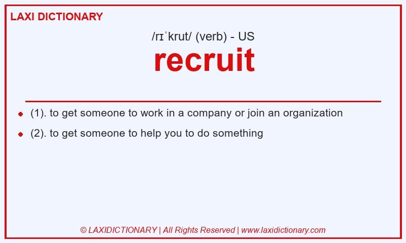 Definition recruit in American English