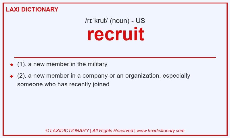 Definition recruit in American English