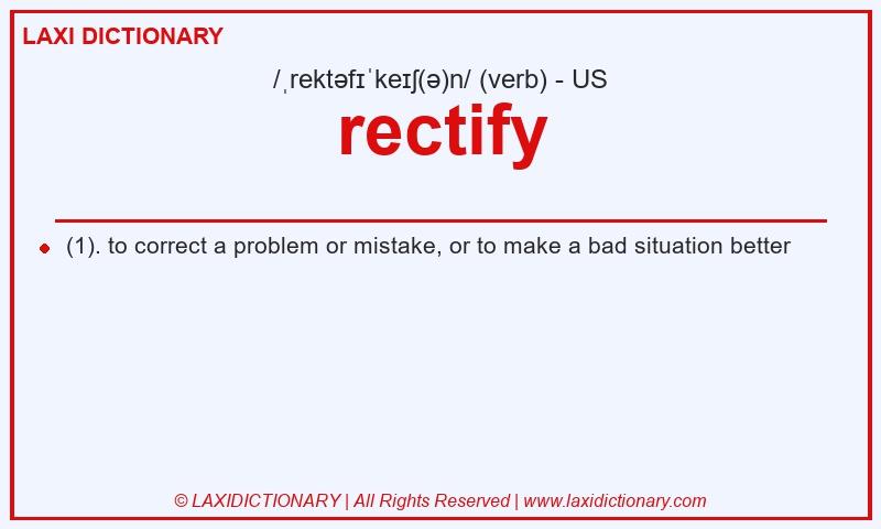 Definition rectify in American English