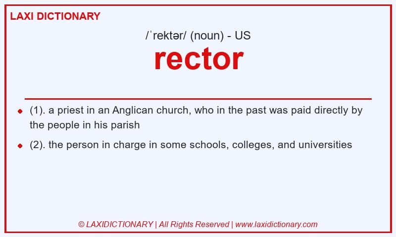 Definition rector in American English