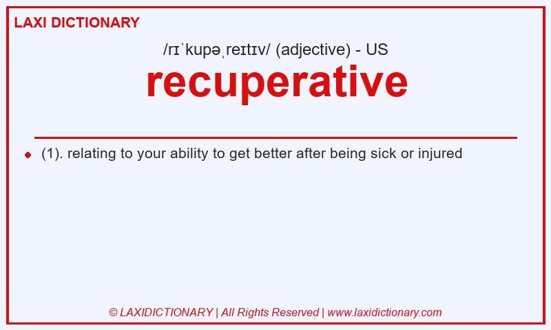 Definition recuperative in American English