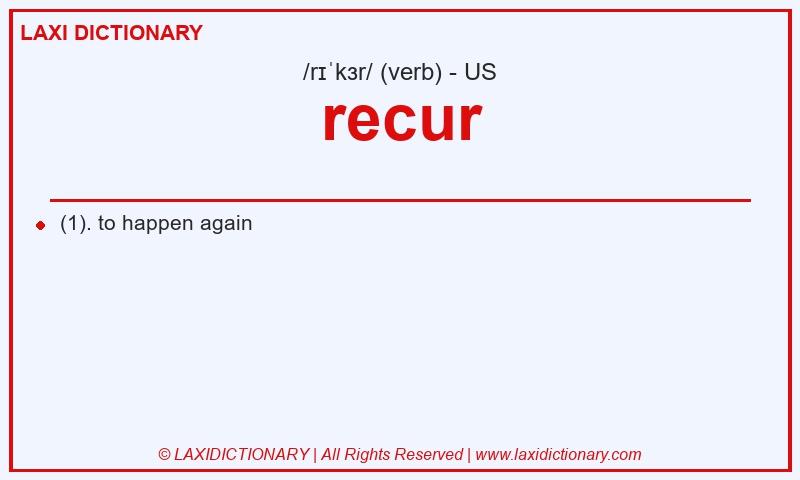 Definition recur in American English