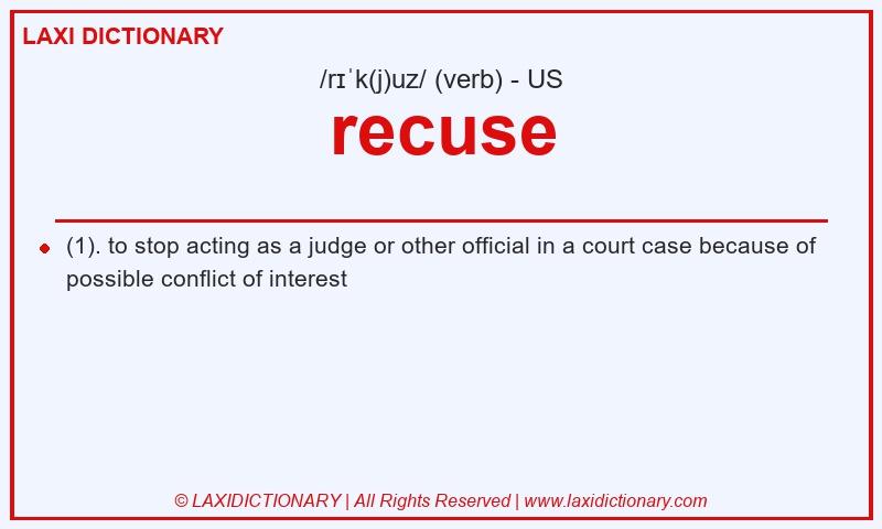 Definition recuse in American English