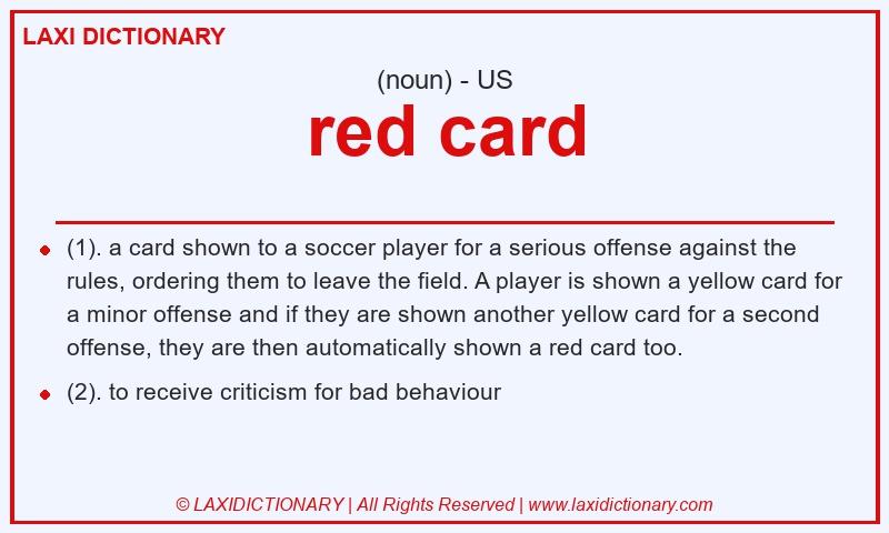 Definition red card in American English