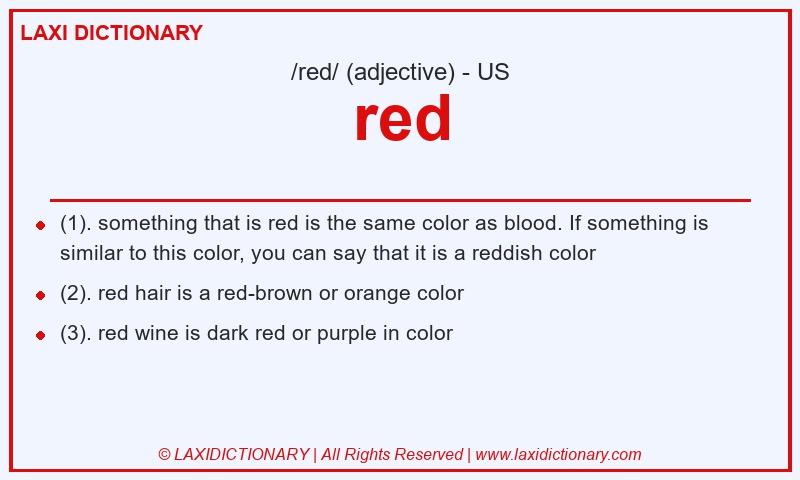 Definition red in American English