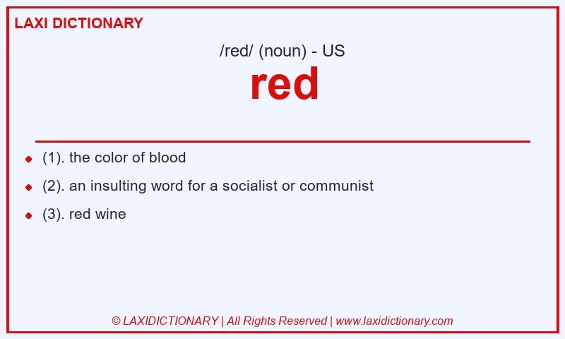 Definition red in American English
