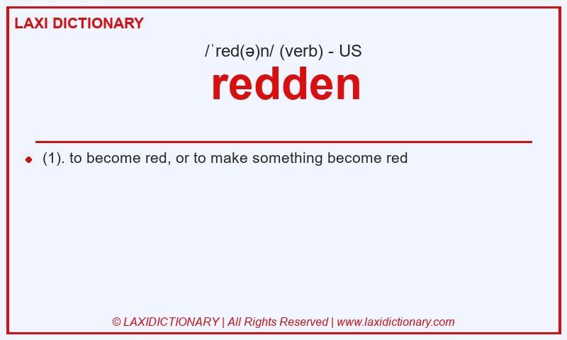 Definition redden in American English