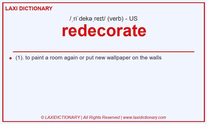 Definition redecorate in American English