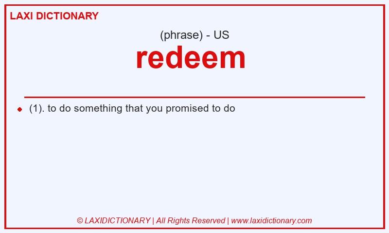 Definition redeem in American English