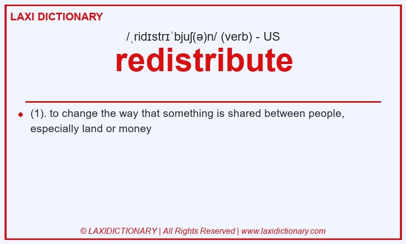 Definition redistribute in American English