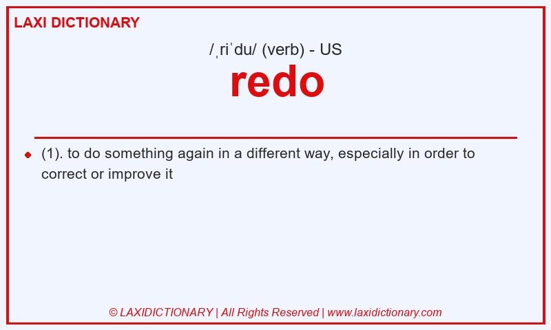 Definition redo in American English