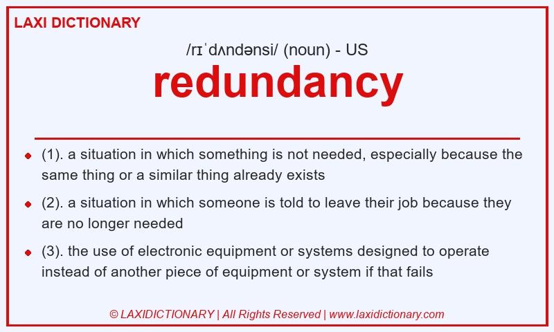 Definition redundancy in American English