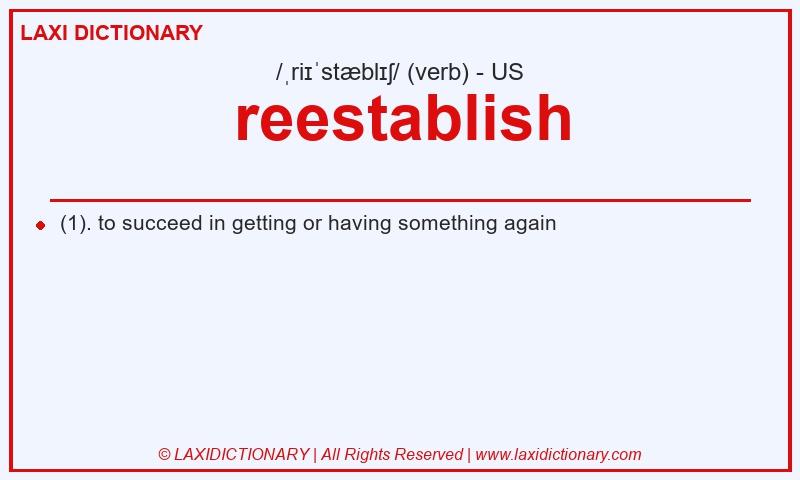 Definition reestablish in American English