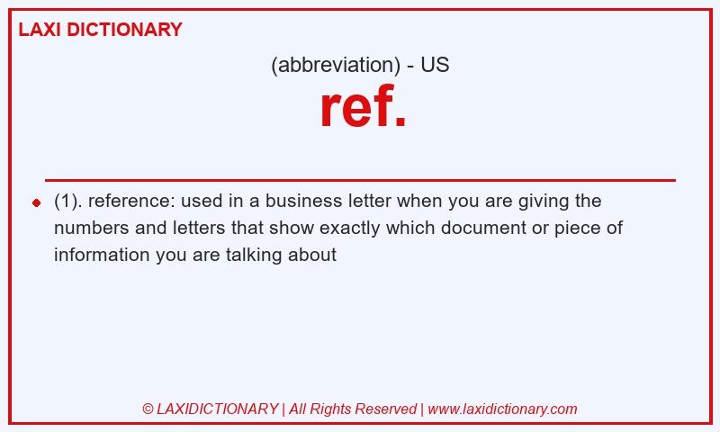 Definition ref. in American English