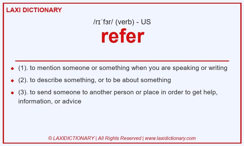 Definition refer in American English