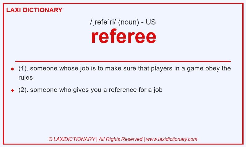 Definition referee in American English