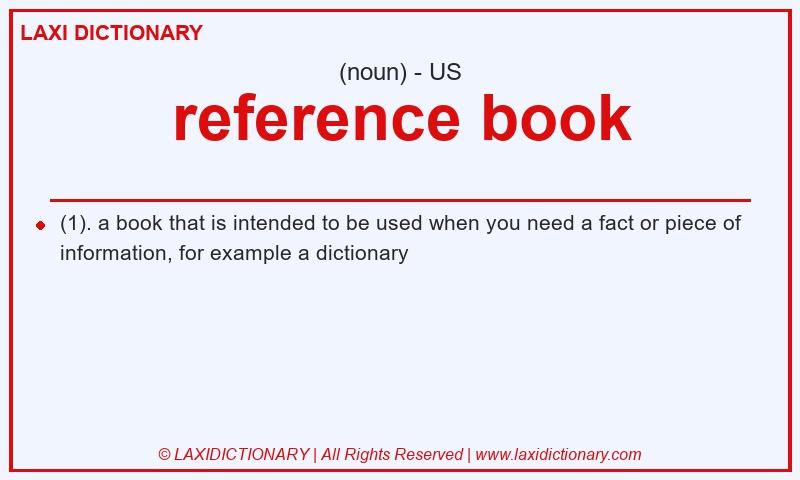 Definition reference book in American English