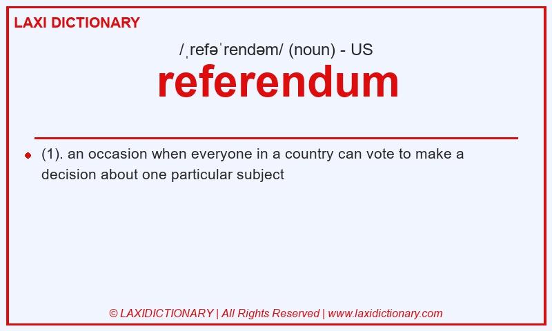 Definition referendum in American English