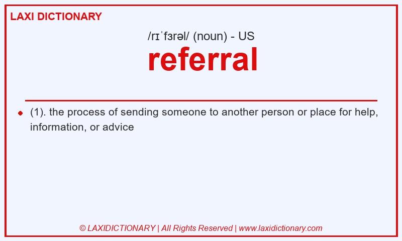 Definition referral in American English