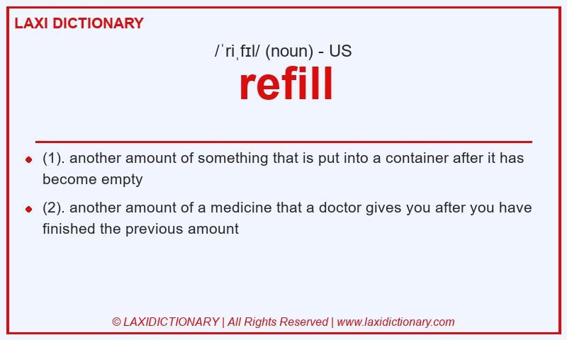 Definition refill in American English