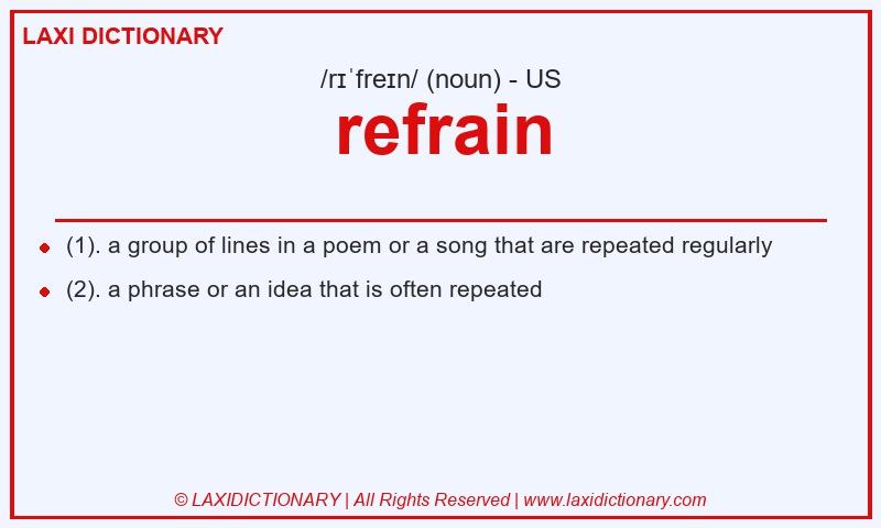 Definition refrain in American English