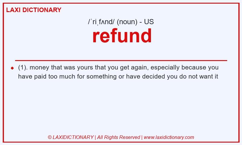 Definition refund in American English
