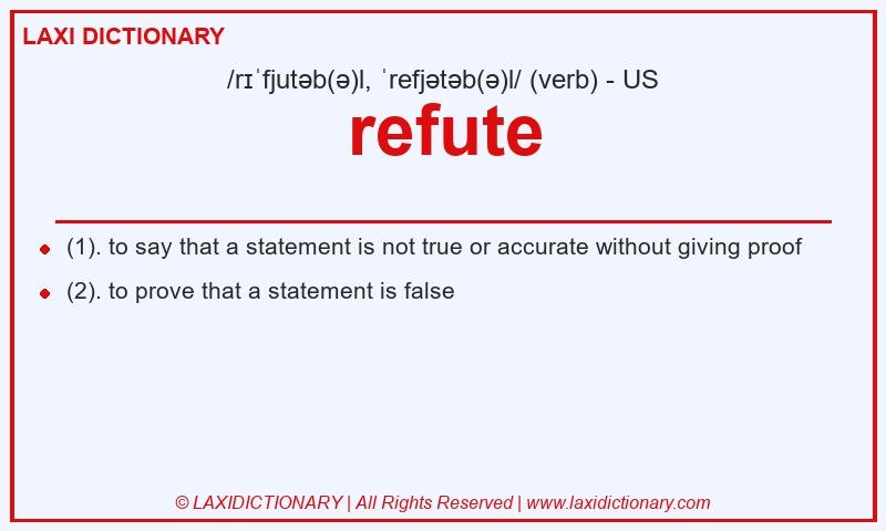 Definition refute in American English