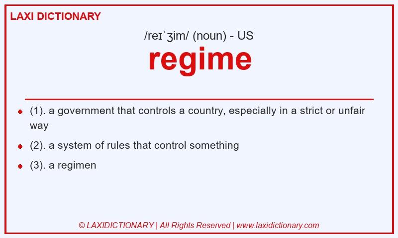 Definition regime in American English