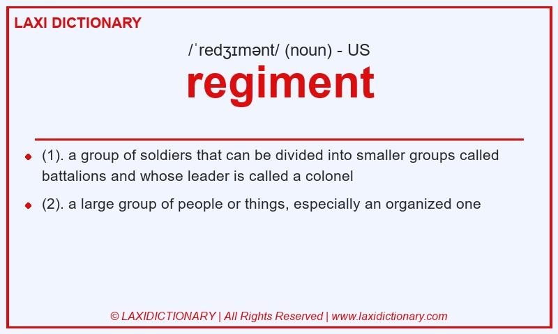 Definition regiment in American English