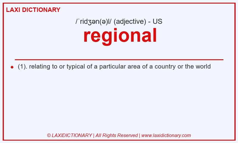 Definition regional in American English