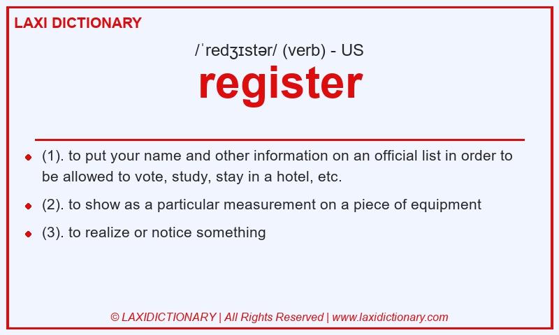 Definition register in American English
