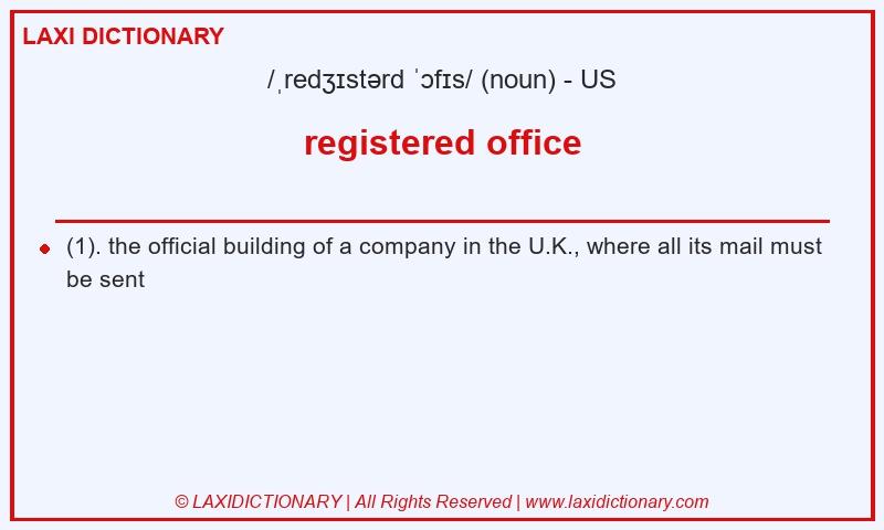 Definition registered office in American English