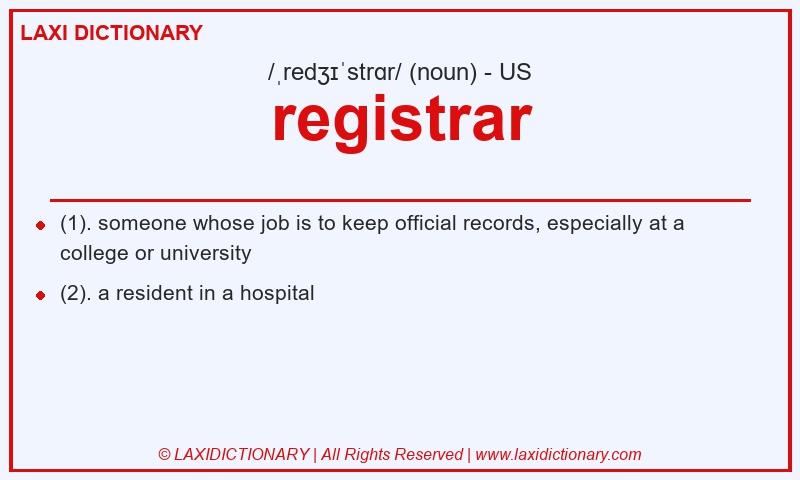 Definition registrar in American English