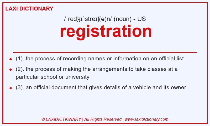 Definition registration in American English