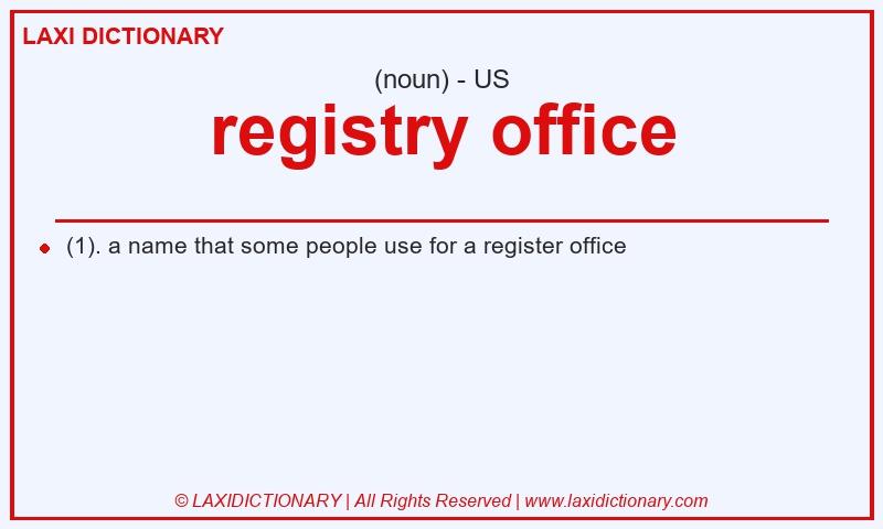 Definition registry office in American English