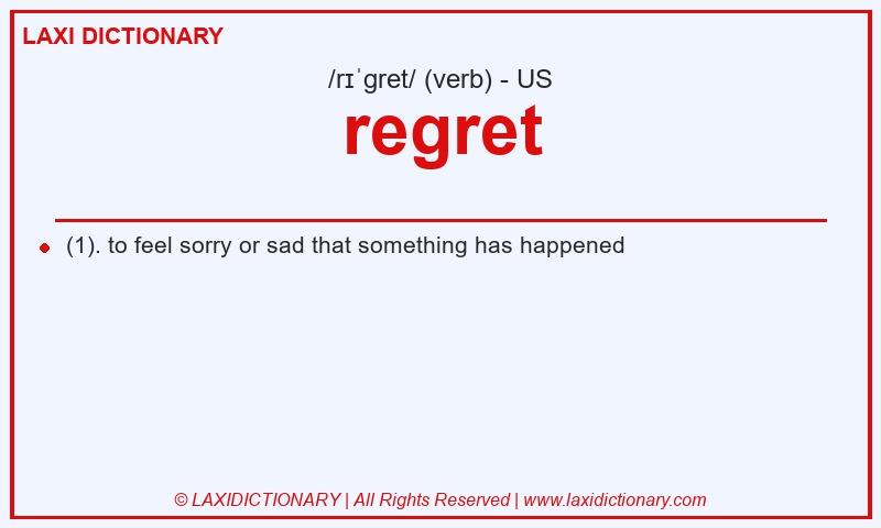 Definition regret in American English
