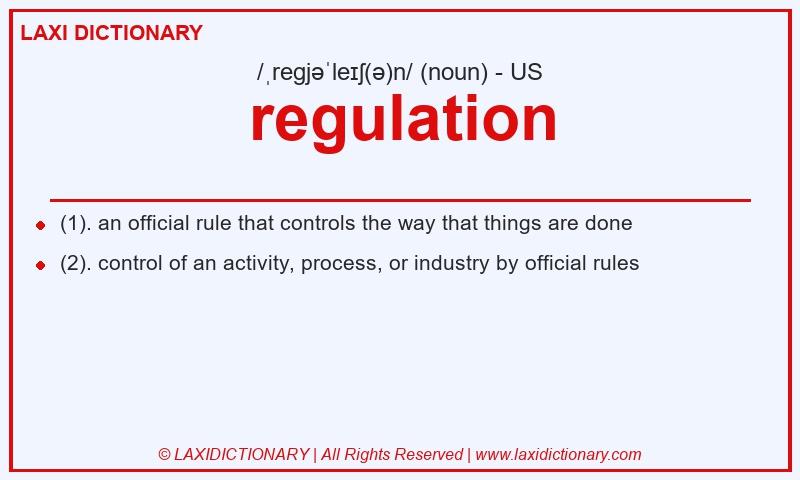 Definition regulation in American English