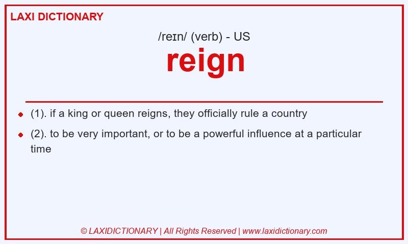 Definition reign in American English