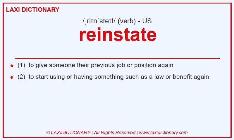 Definition reinstate in American English