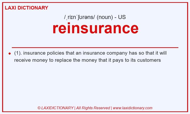 Definition reinsurance in American English
