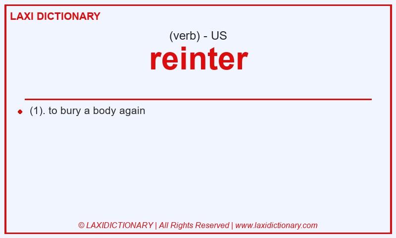 Definition reinter in American English