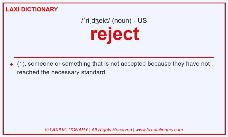 Definition reject in American English