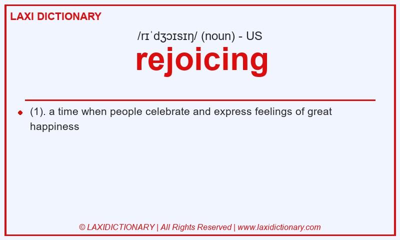 Definition rejoicing in American English
