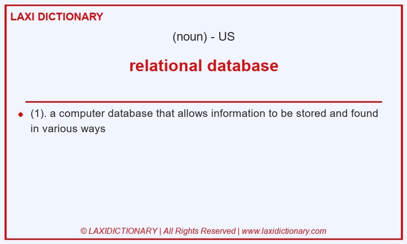 Definition relational database in American English
