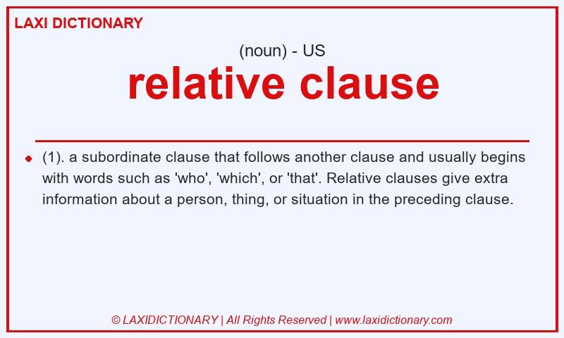 Definition relative clause in American English